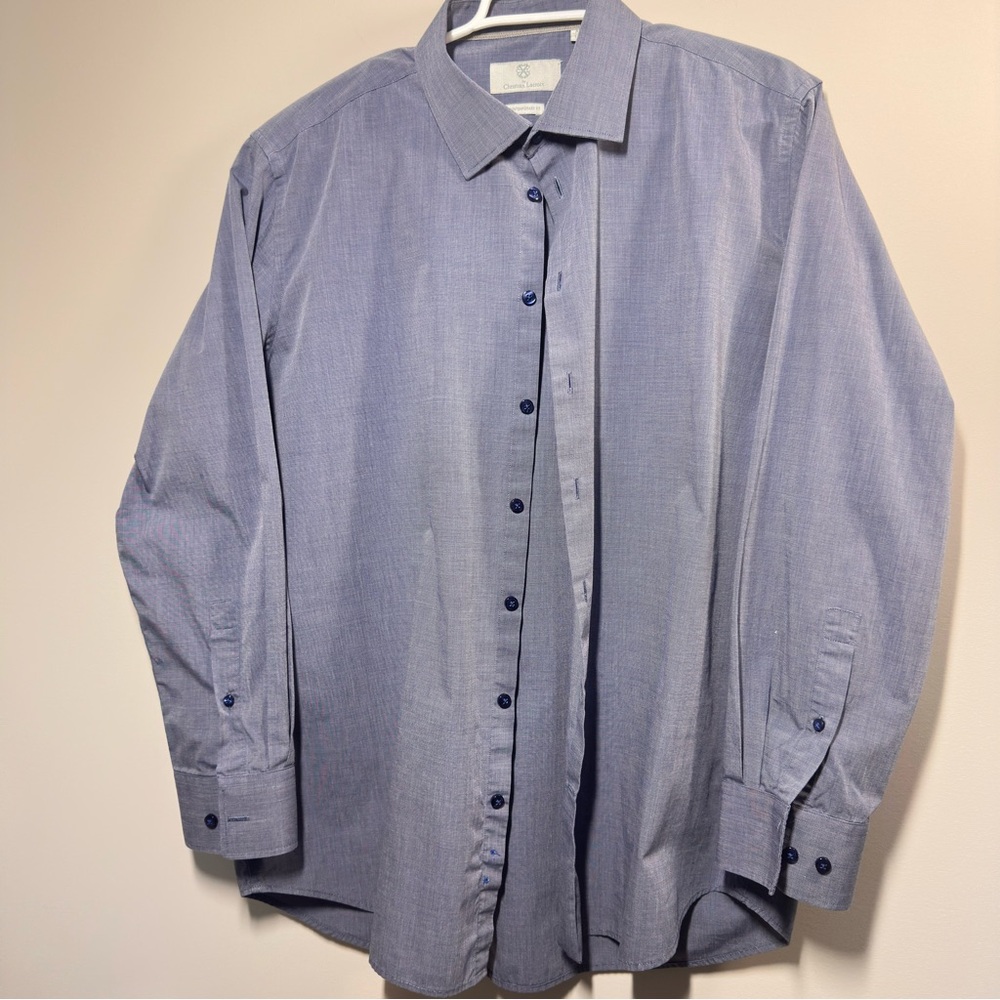Christian Lacroix Men's Blue Dress Shirt XL Neck 17.5 inches